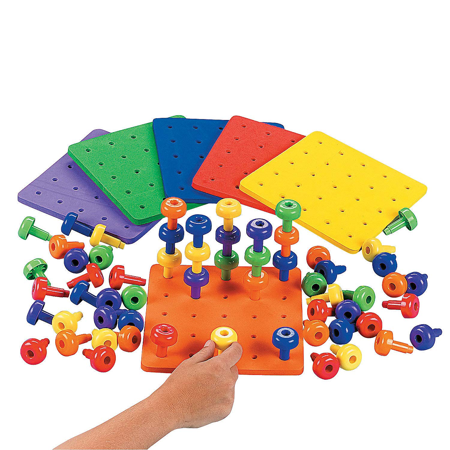 Stack-It Peg Game — Fine-Motor Sensory Board